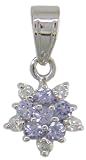 14KW Tanzanite & Diamond Flower Pendant