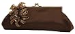 Satin Clutch, with Beaded Flower Design, Metal Frame and Closure - Evening Bags - Amy Bag