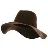 Rhinestone Wool Felt Hat-Brown W27S44E