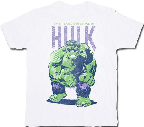  The Incredible Hulk Vintage Big Fist White T-shirt Tee