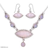 Moonstone jewelry set, 'Peaceful Sky' 1.2 W 16.1 L