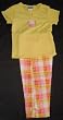 Big Sister/Little Sister Capri Set - Yellow/Pink Print