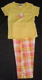 Big Sister/Little Sister Capri Set - Yellow/Pink Print
