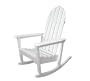 Polywood Outdoor Furniture Classic Adirondack Rocker, White-Recycled Plastic Materials