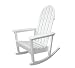 Polywood Outdoor Furniture Classic Adirondack Rocker, White-Recycled Plastic Materials