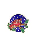 Cardinal and Holly Brooch or Pin
