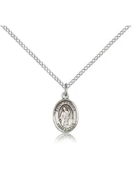 .925 Sterling Silver Saint St. Patrick Medal Pendant 1/2 x 1/4 Inches Snakes/Engineers/Ireland-9084- Comes with a .925 Sterling Silver Lite Curb Chain Neckace And a Black velvet Box