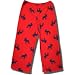 Red "Moose" Fleece Lounge Pants for children
