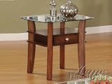 Beautiful Beveled Glass Top End Table in Cherry Finish ACS106232