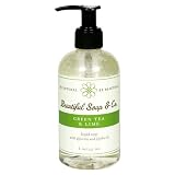 Beautiful Soap & Co. Liquid Soap, Green Tea & Lime, 8 oz (237 ml) (Pack of 3)
