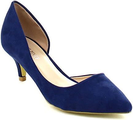Annie Pinky Kara-03 Women's Chic Basic D'orsay Dress Pumps,Navy,7.5