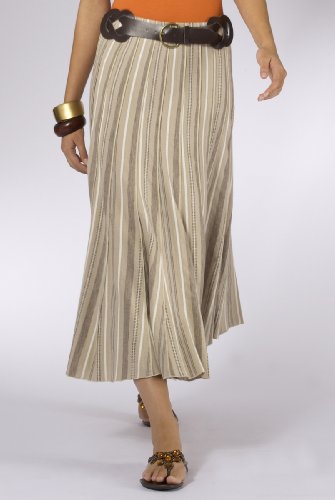 Per Una Linen Blend Stripe Panelled Skirt