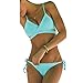 thinkbest Women Summer Sun Beach Swim Bandeau Triangle Push-Up Padded Bikini Suit Green UK(6-8)