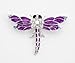 Dragonfly Pin/Brooch - Purple Enamel with Genuine title=