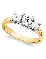 14k Two Tone Three Stone Raw Casting