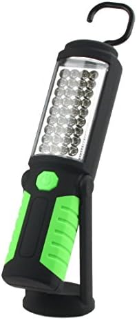 ECAREE WLF142LEGR Powerful 36 - LED Work Light and 5 - LED Flashlight (Color: Green + Black), with Magnet Adjustable Stand &amp; Hanging Hook