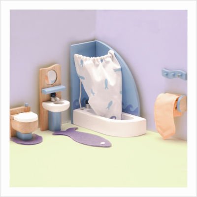 Le Toy Van ME053 Peppermint Powder Doll House Bathroom Set