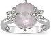 14K White Gold 3 1/5 Carat Rose Quartz and Diamond Ring