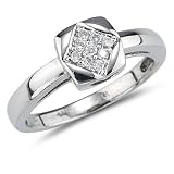 0.13ct Diamond Engagement Ring 14K White Gold (VS Clarity, G Color)