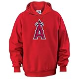 Los Angeles Angels of Anaheim Red Suedetek Patch Hooded Pullover Sweatshirt
