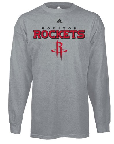 Houston Rockets Grey adidas True Logo Long Sleeve T-Shirt