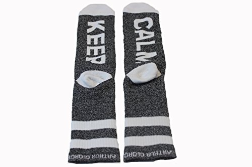 Arthur George by Robert Kardashian KEEP CALM Street Wear Socks BLACK MARLED