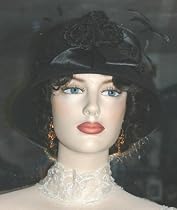 Flapper Hat New Cloche Hat Design Roaring Twenties Style "Lady Sophia" Black