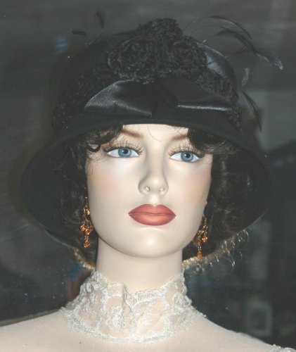 Flapper Hat New Cloche Hat Design Roaring Twenties Style "Lady Sophia" Black