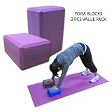Yoga Block - 2 Pack (Purple) 10 cm x 15 cm x 23 cm