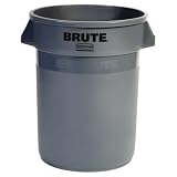 Rubbermaid FG263200 Gray 32 Gallon LLDPE Round Brute Container without Lid