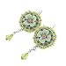 Antique Style Green Crystal Flower Leverback Earrings