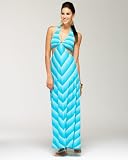 bebe Cutout Circle Hoop Maxi Dress