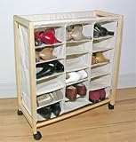 Rolling Canvas Shoe Bin
