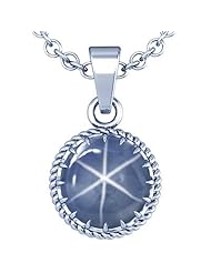 Platinum Oval Cut Blue Sapphire Solitaire Pendant