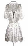 White Silk / Rayon Burnout Kimono / Robe