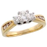 41V8u0DhyKL. SL160  14k Gold Three Stone Diamond Ring, w/ 0.50 Carat  wide