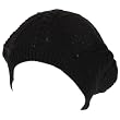 New Spring Cotton Cable Knit Slouchy Beret Tam Hat Black