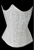 Strapless White Underbust Corset, Waist Cincher, Body Shaper L photo