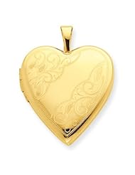 14k Gold 20mm Side Swirl Heart Locket