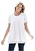 Woman Within Women's Plus Size Lace-Trim Pintucked Tunic