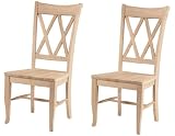 International Concepts Unfinished Double X Back Chair