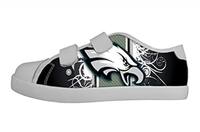 gckg girls nfl philadelphia eagles team logo velcro canvas shoes kids ...