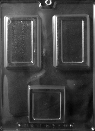 1 SQUARE/2 RECT. BAR Miscellaneous Candy Mold Chocolate