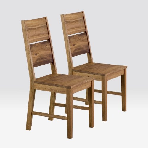 Stühle aus Eiche, 2 Stück, Holzstühle, Esszimmerstühle, Werner, geölt