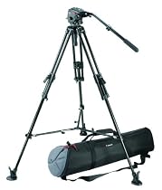 Bogen / Manfrotto Pro Video Kit w/351MVB2 Aluminum Tripod Legs, 503 Pro Fluid Head, 75mm Half Ball, Spreader, Shoes & MBAG90P Padded Case