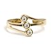 18kt Gold Over Sterling Silver Three Stone Clear Crystal Toe Ring