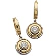 Two Tone Dangling Diamond Solitaire Earrings