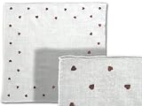 Beautifully Romantic Handkerchief with Red Hearts