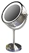 Zadro Dual-Sided Pedestal Mirror, 1x/8x, Satin Nickel