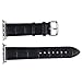 TOROTOP for Apple Watch Band 38mm, Genuine Leather Crocodile Pattern Watch Band Black Replacement Strap with Silver Deployment Clasp for 38mm Apple Watch Series 1 Series 2 Series 3 Model